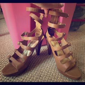 Nine West Camel Color Strappy Heel